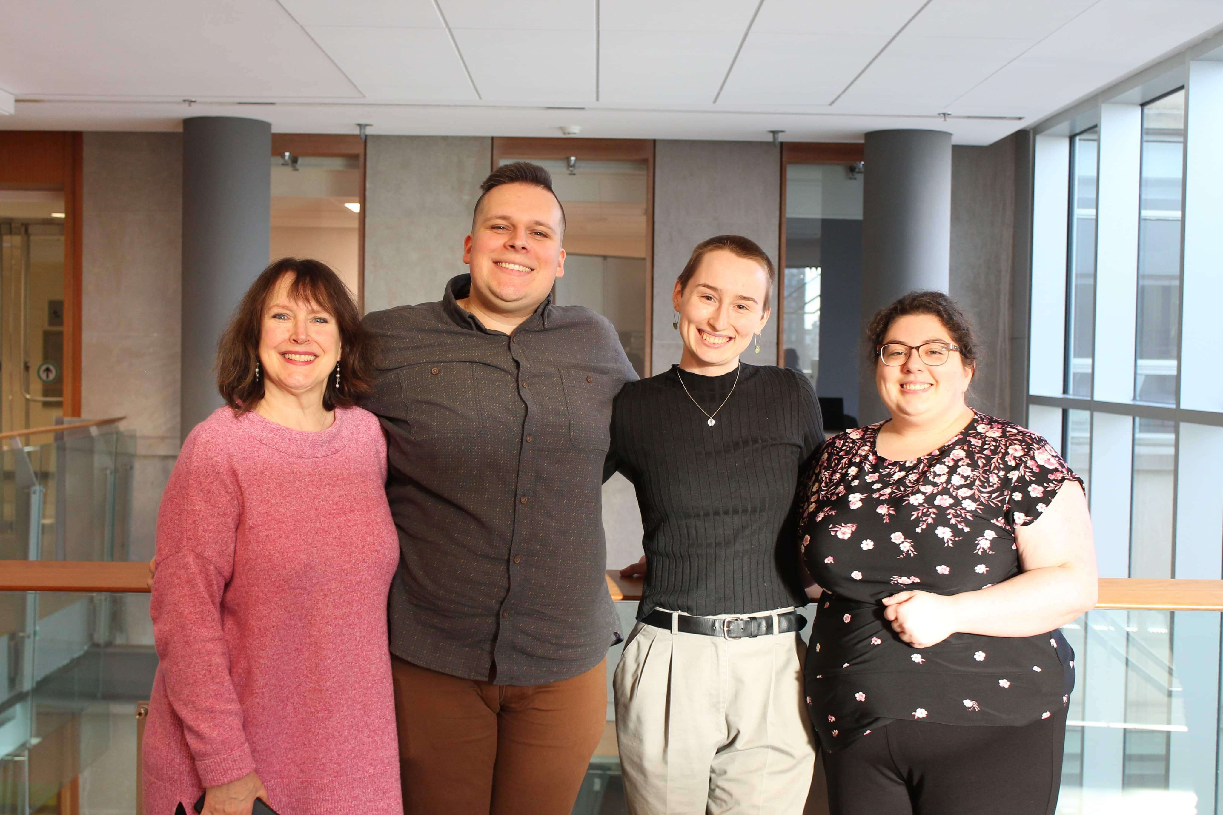 2023.12 - Hélène, Alexandre, Marilou et Emmanuelle après la défense de maitrise d'Alexandre