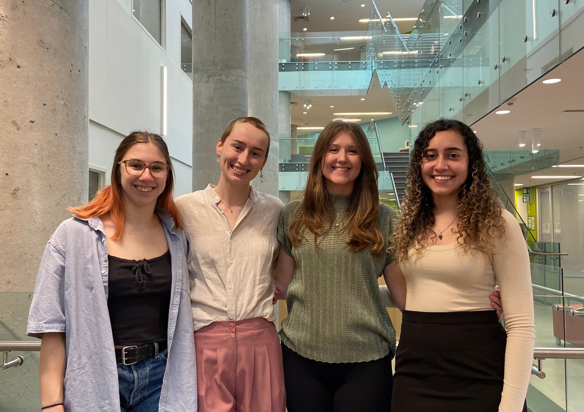 Izabel, Marilou, Anya, and Randa at the psychology honours thesis conference [March 2024]